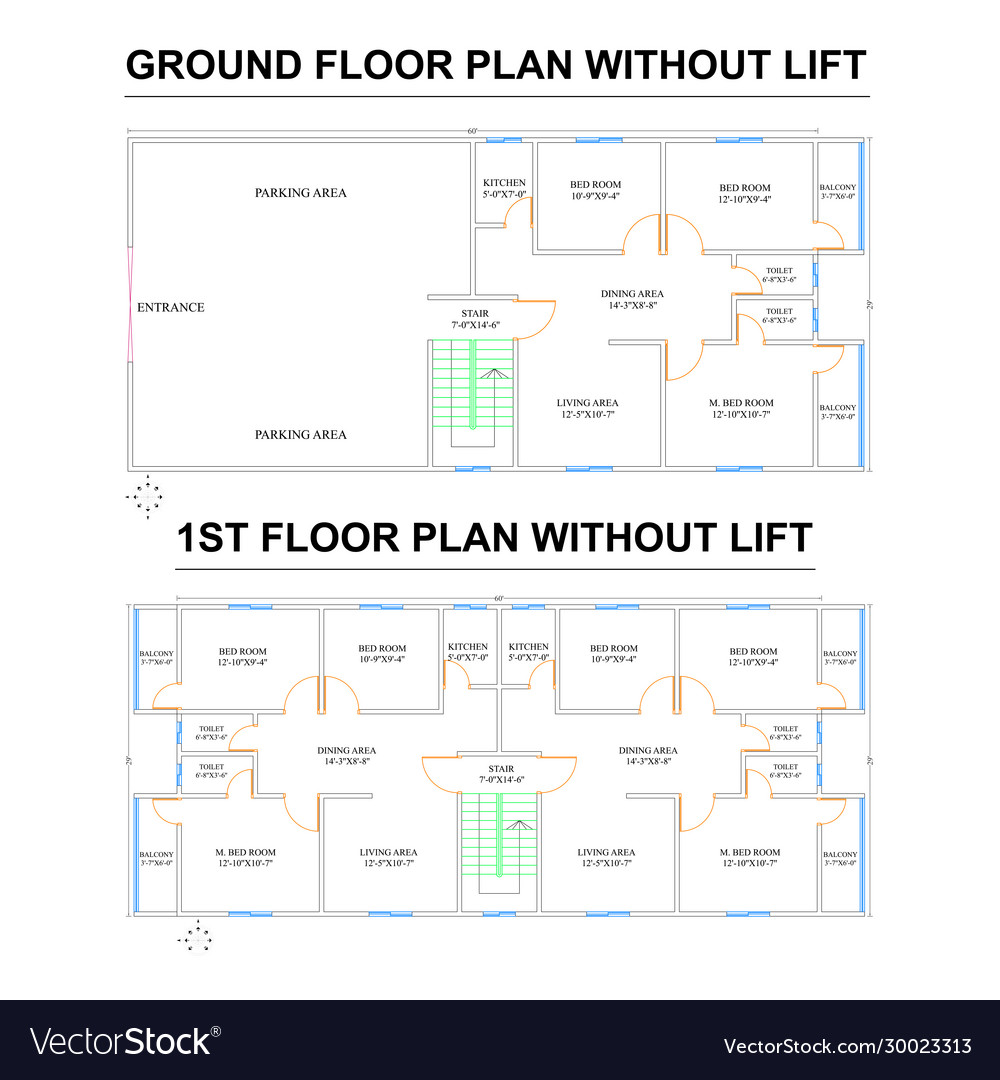 Autohaus 2d Erdgeschoss und 1 Stock Plan ohne Aufzug