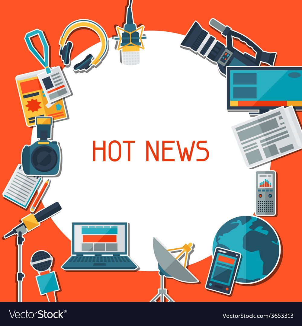 Background with journalism icons Royalty Free Vector Image