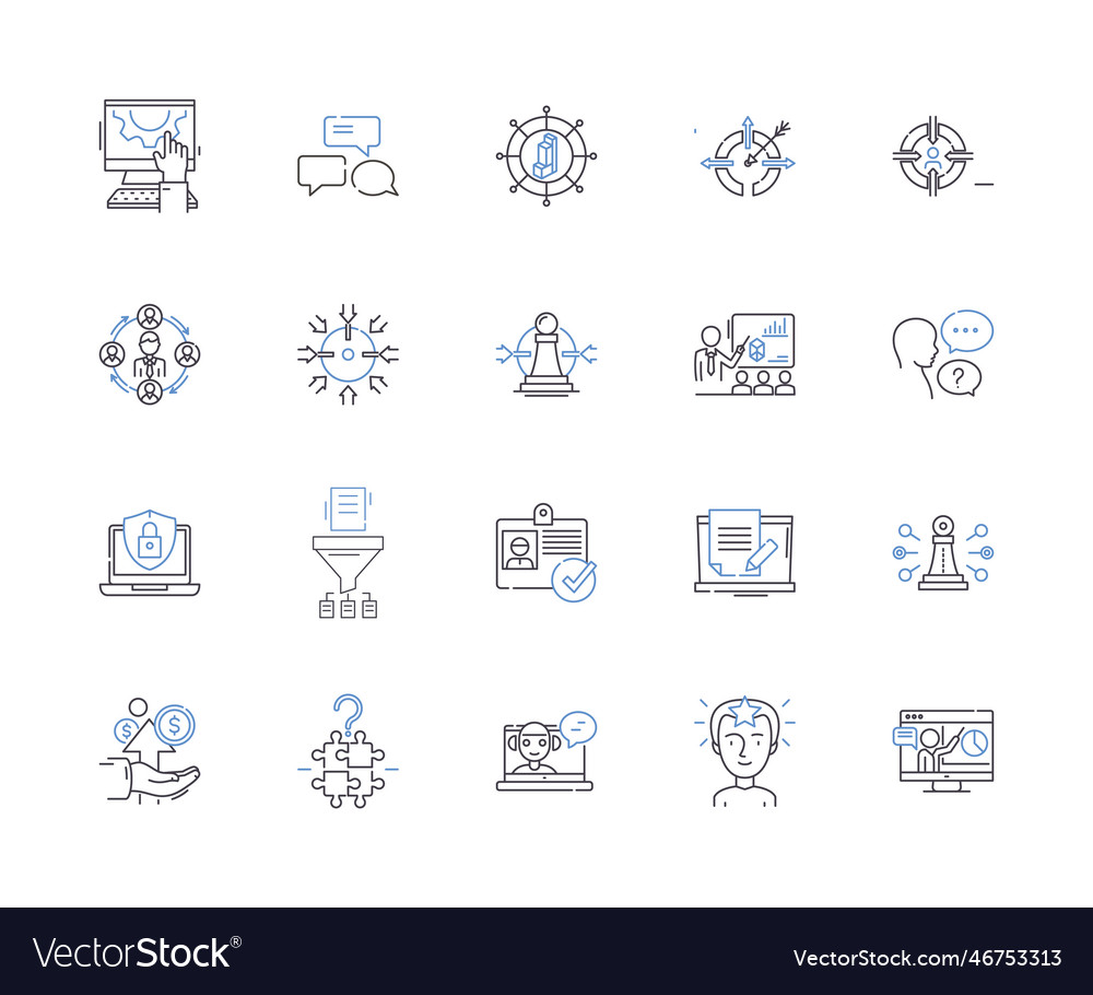 Business relationship outline icons collection