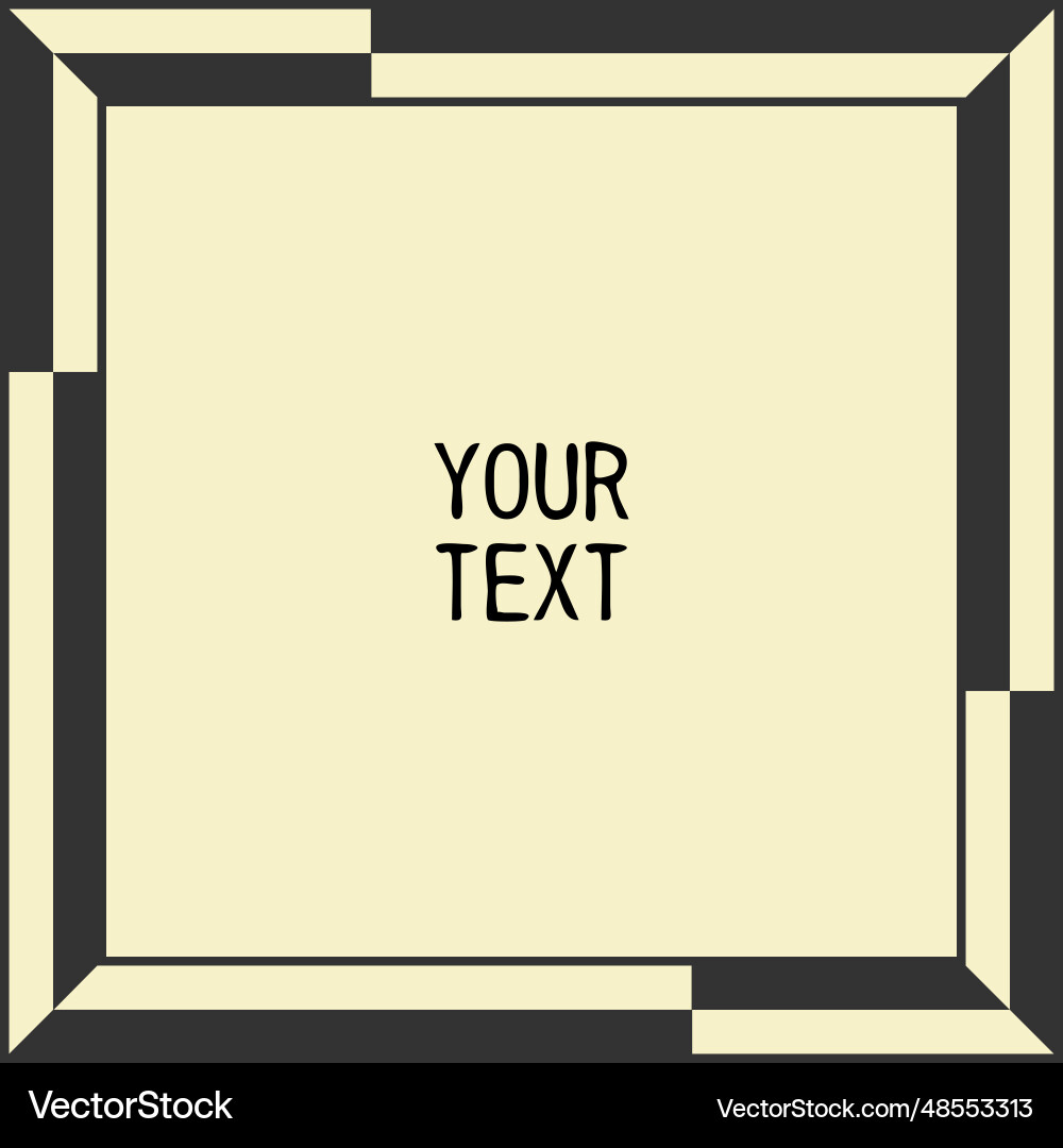 Checkered frame square shape background black Vector Image