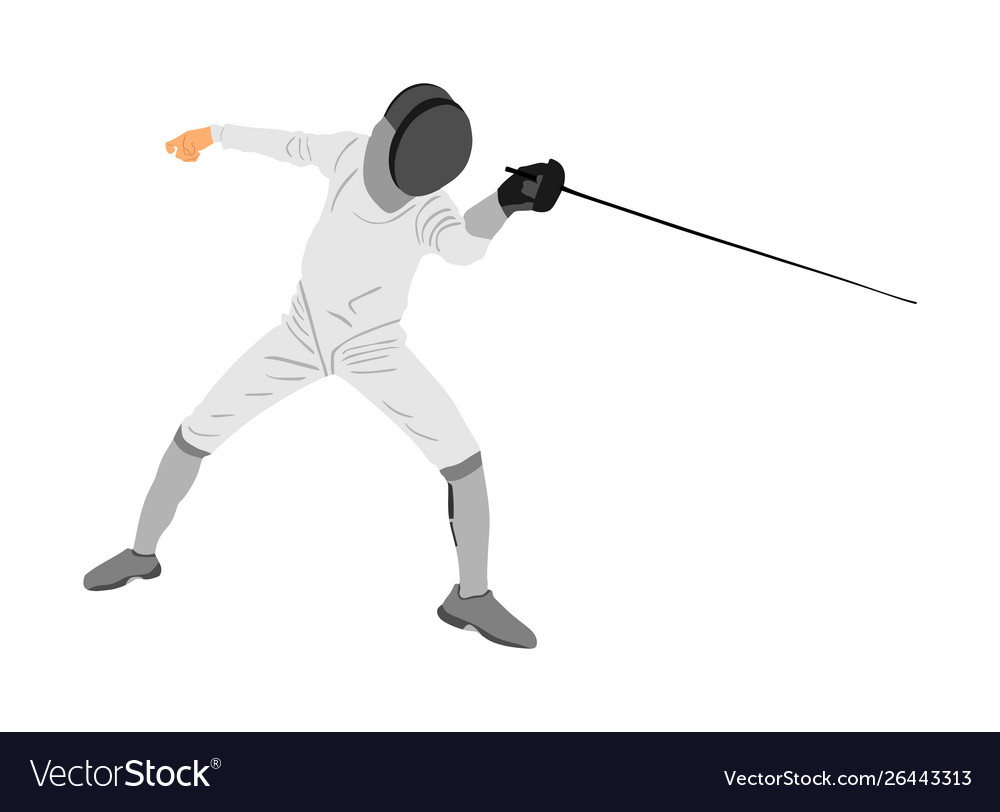 Fencing player sword fighting fence battle Vector Image