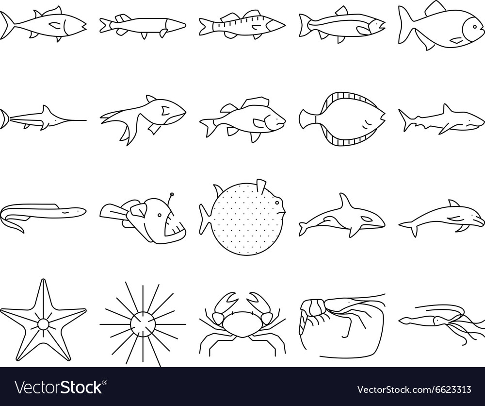 Fisch-Symbol-Set