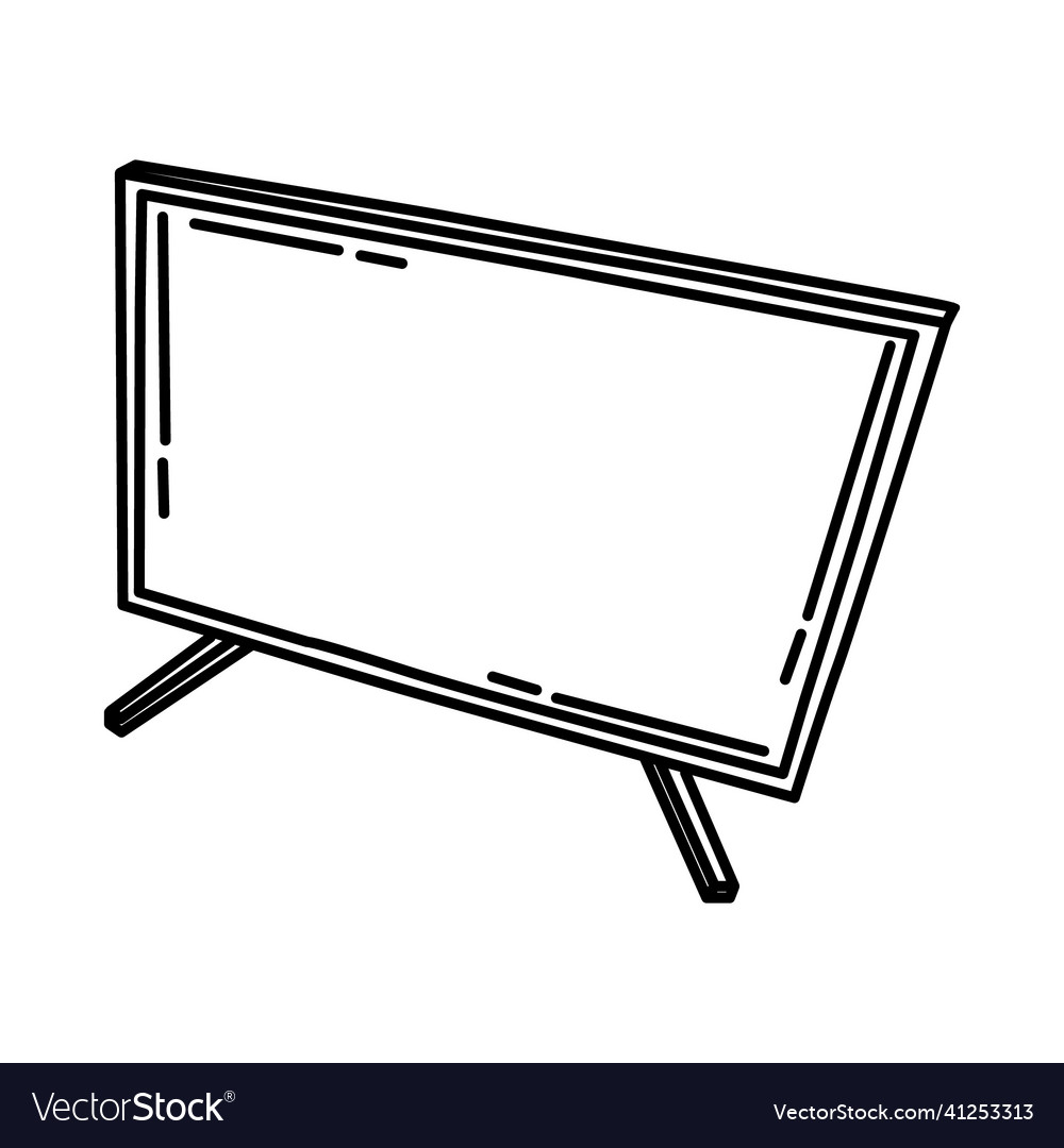 Television with Man on Screen Drawing by CSA Images - Pixels