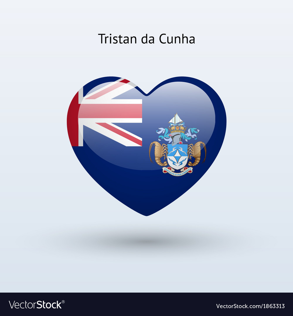 Love tristan da cunha symbol heart flag icon