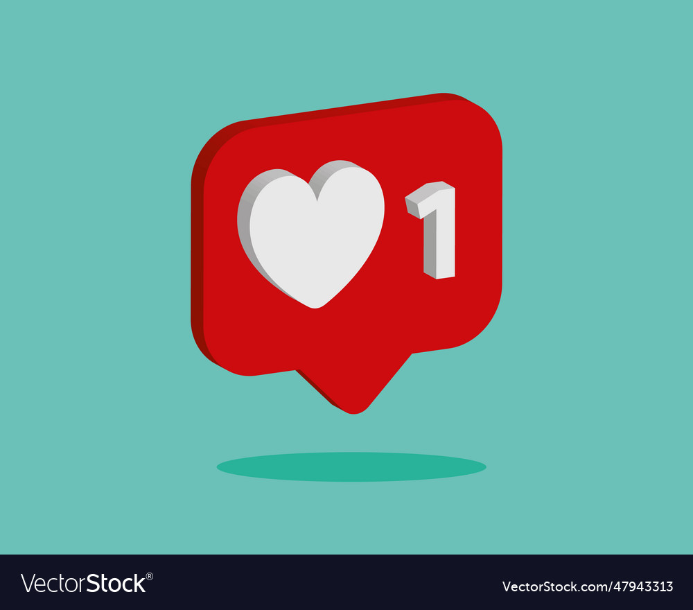 One like social media notification Royalty Free Vector Image