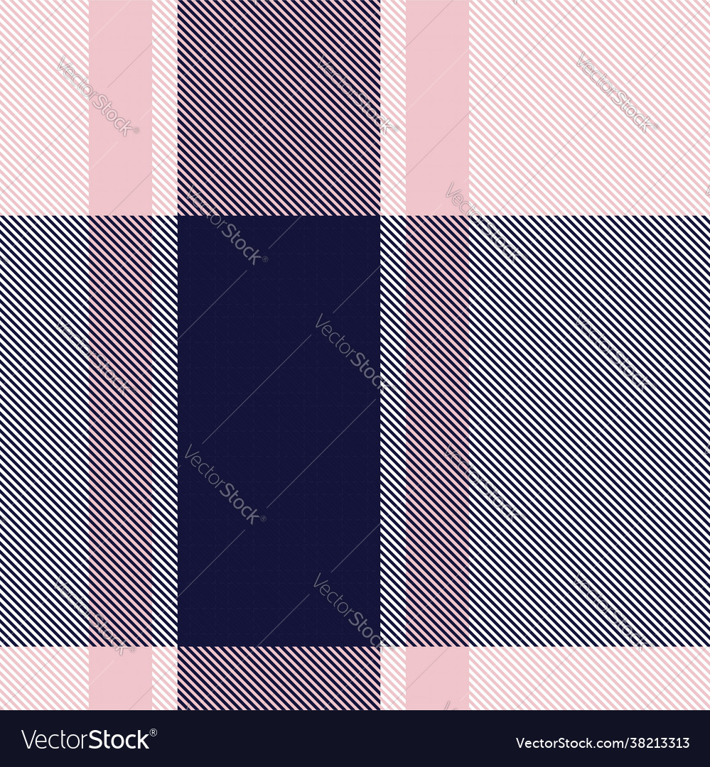 Pink navy asymmetric plaid textured seamless Vector Image