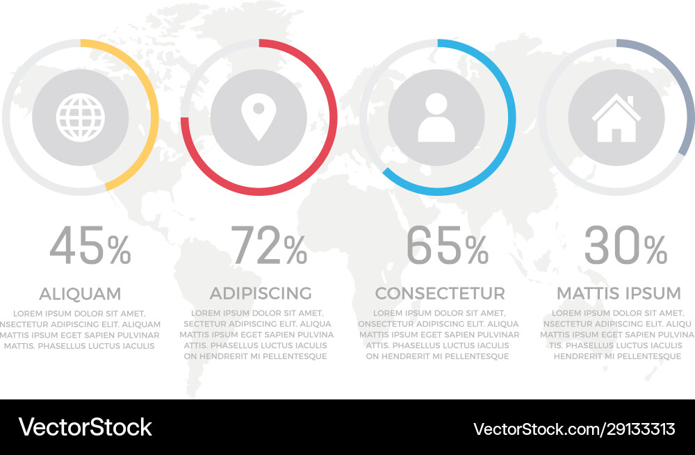 Set orange and red blue gray elements Royalty Free Vector