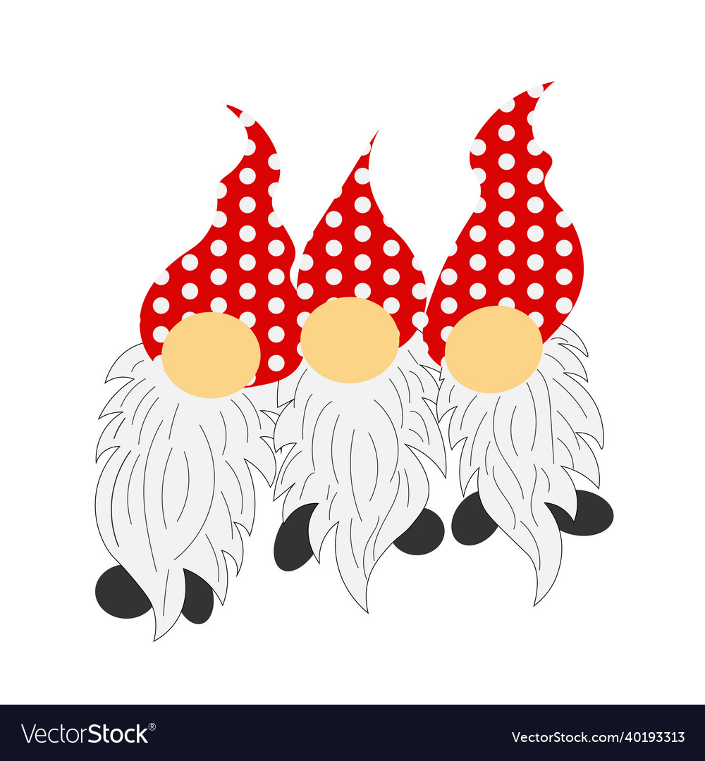 Three christmas gnomes Royalty Free Vector Image