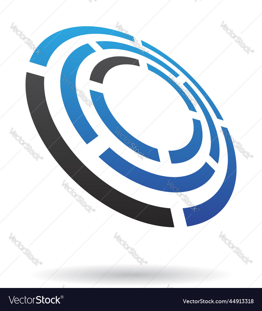 Black and blue split circles forming a round maze Vector Image