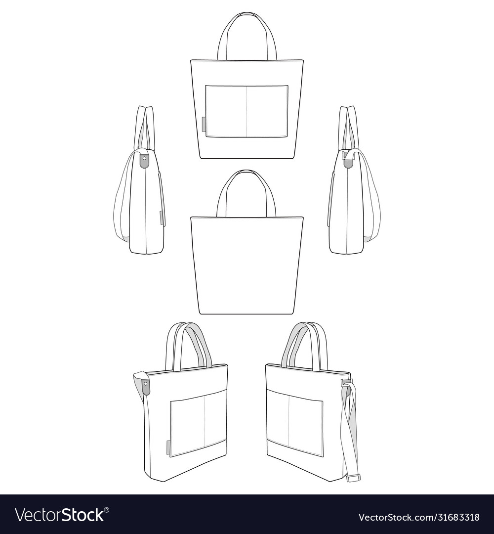 Canvas tote bag fashion design template6 Vector Image