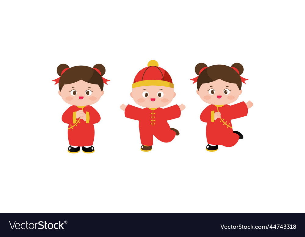 Chinese new year with wearing clothes Royalty Free Vector