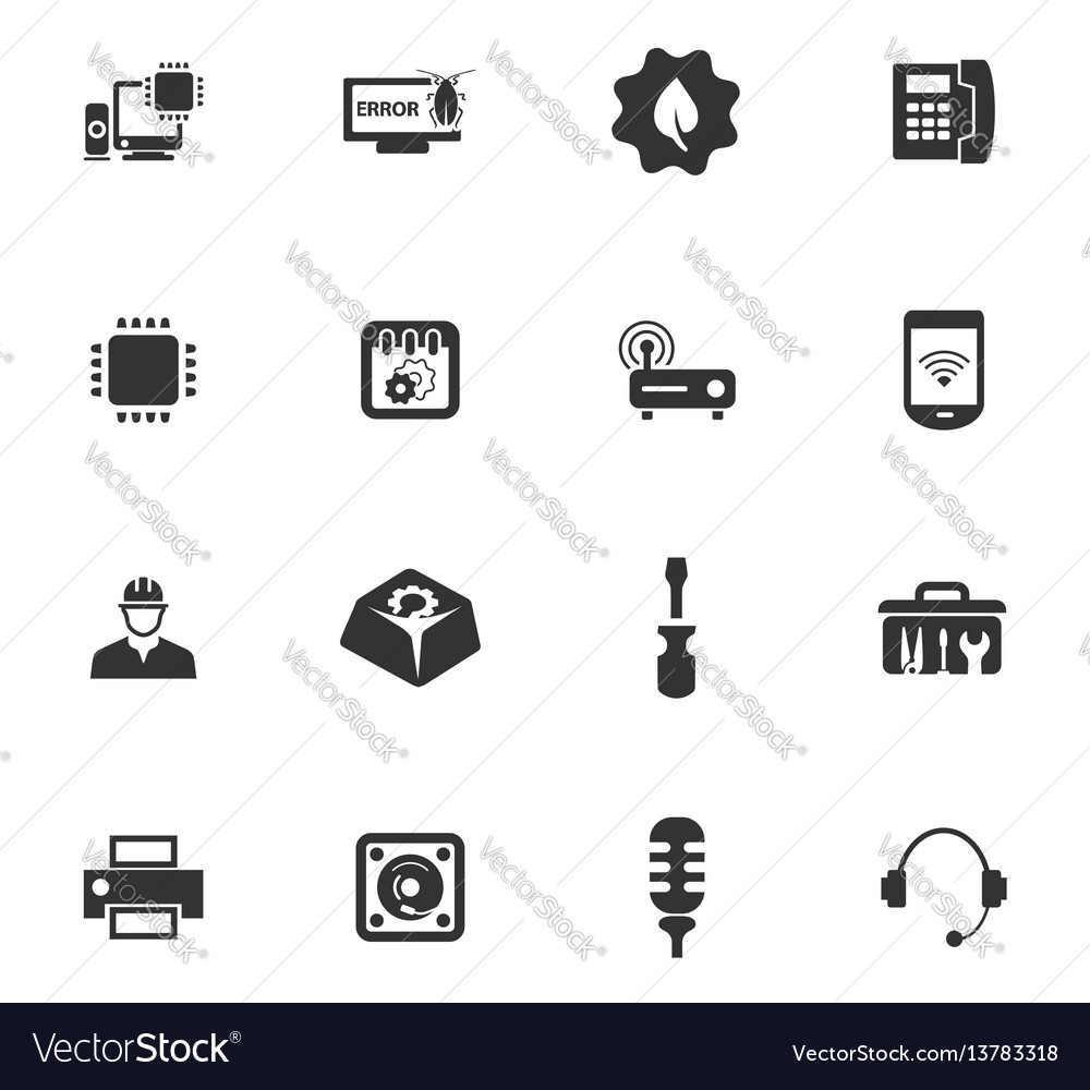 Electronics repair icons set