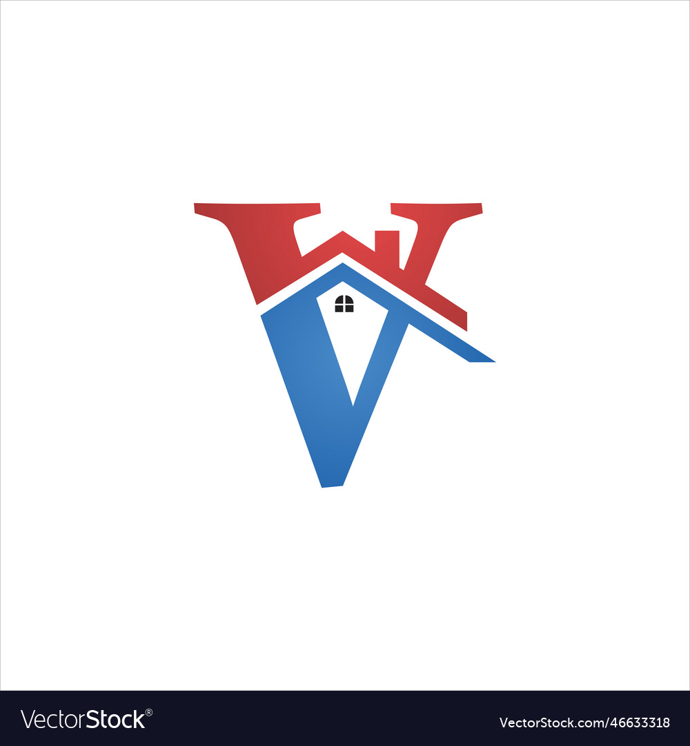 Initial v mit Immobilien Design Logo abstrakt