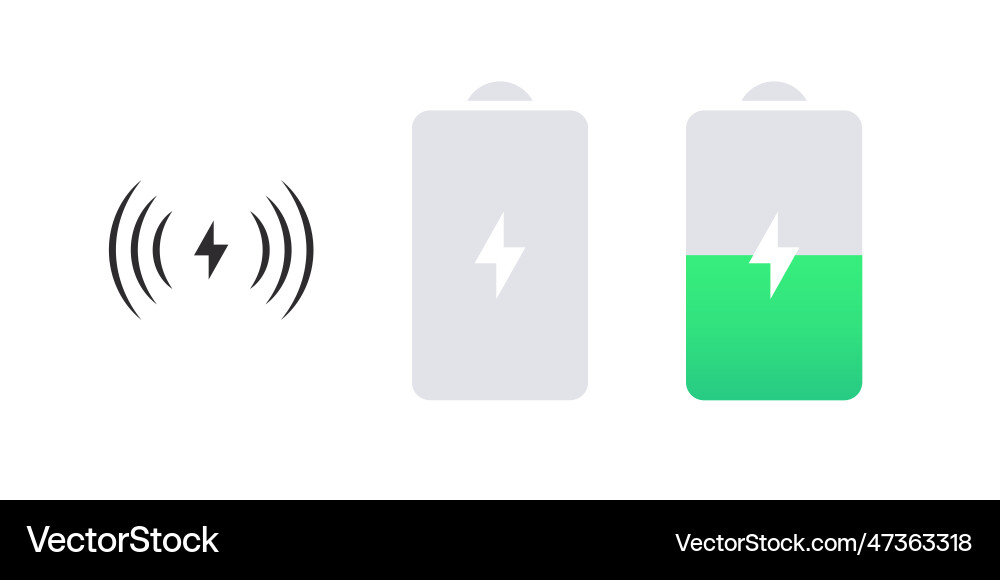 Wireless charger icons electromagnetic charger Vector Image