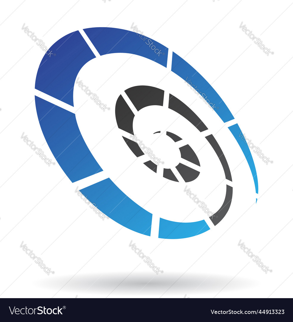 Schwarz-blau abstrakte Spiral-Logo-Ikone