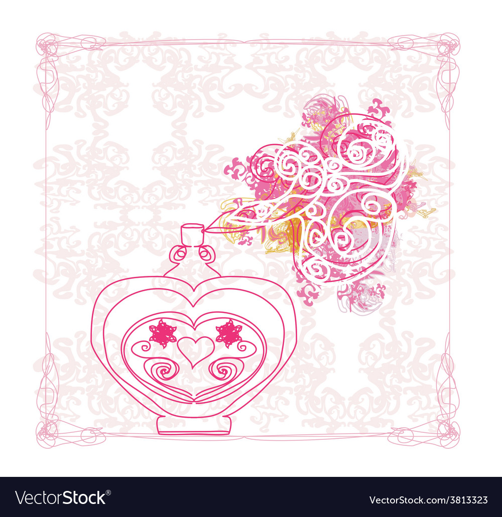 Bottle of perfume with a floral aroma Royalty Free Vector