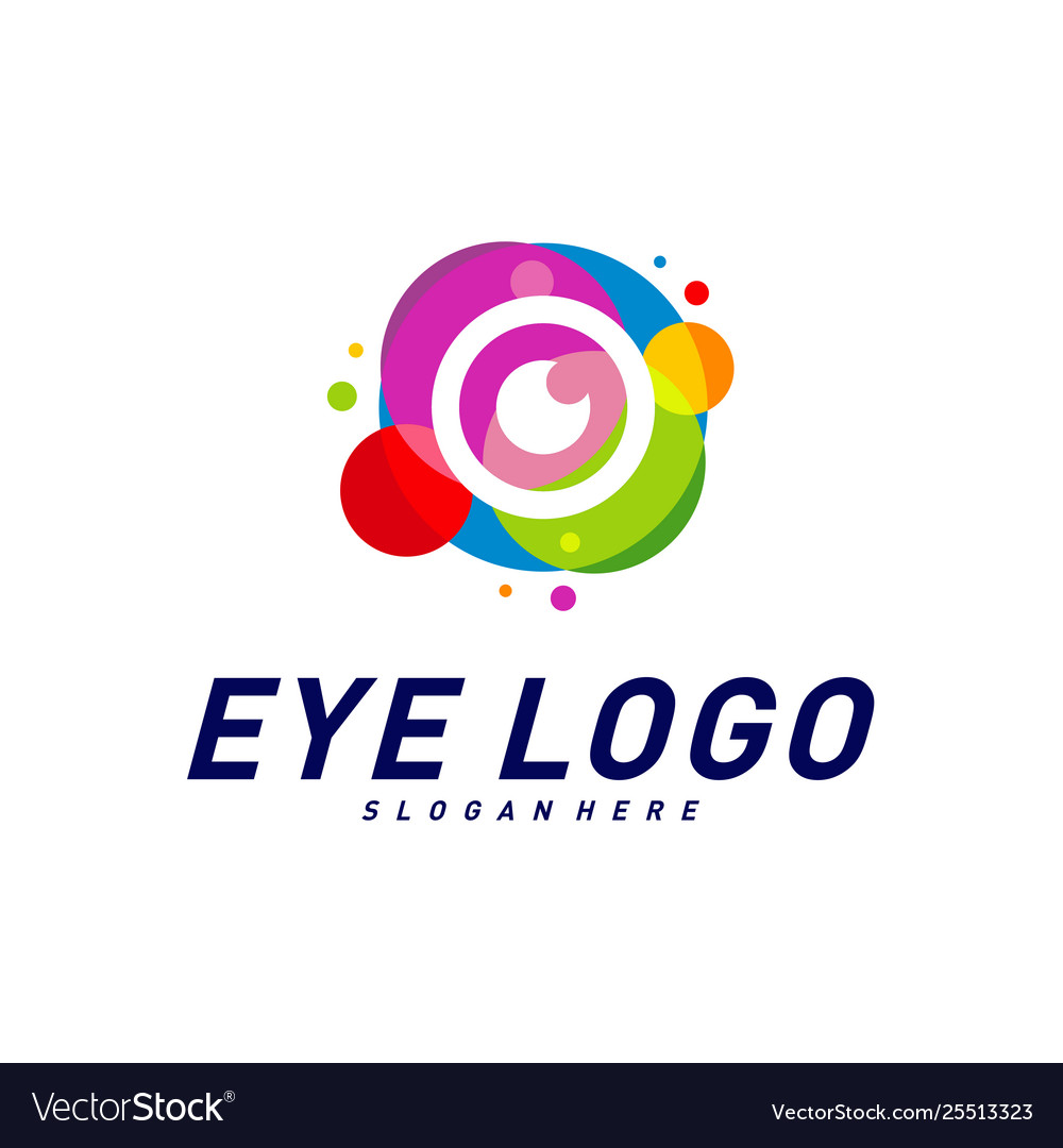 Eye logo design concept template colorful media Vector Image