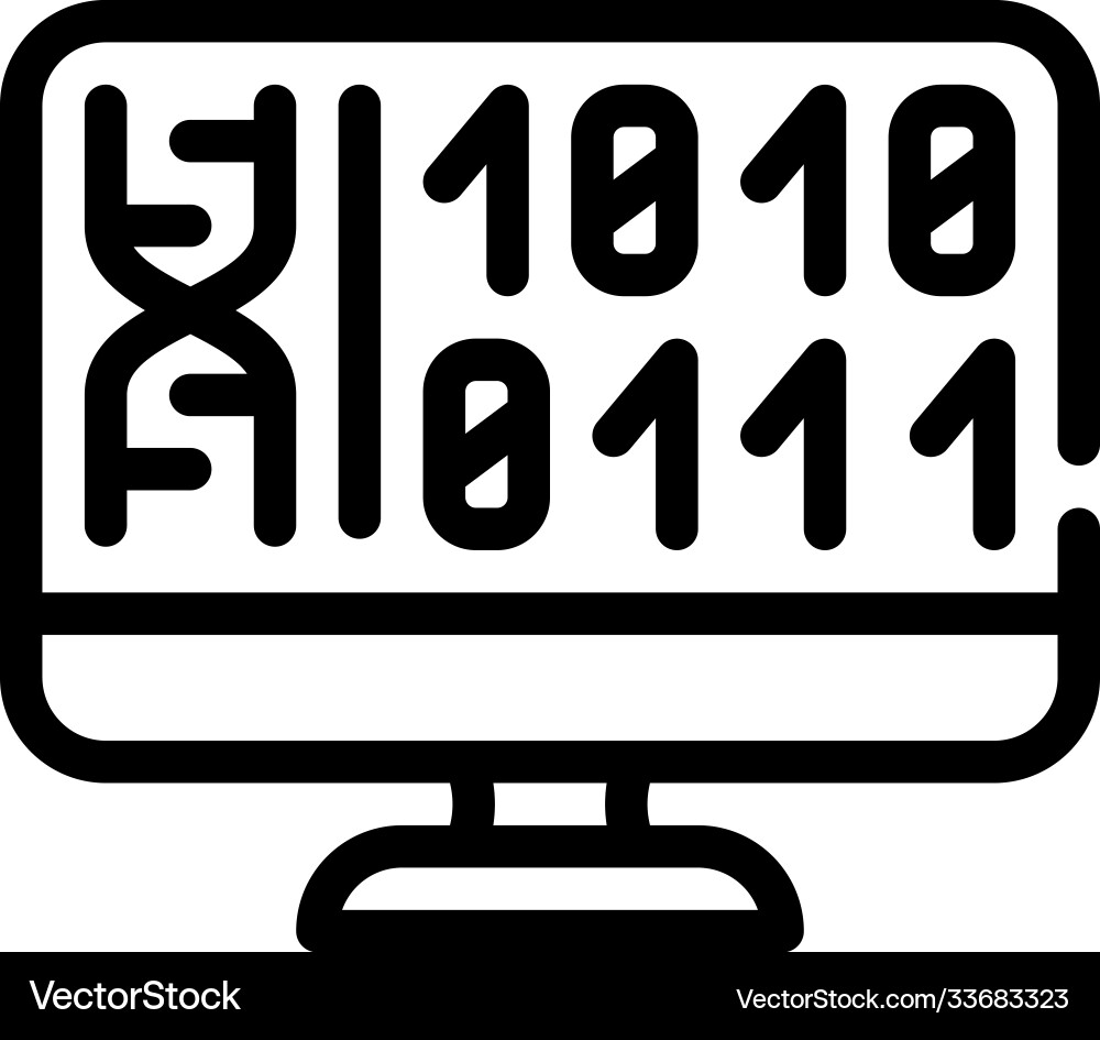 Generating protein cell using computer code line Vector Image