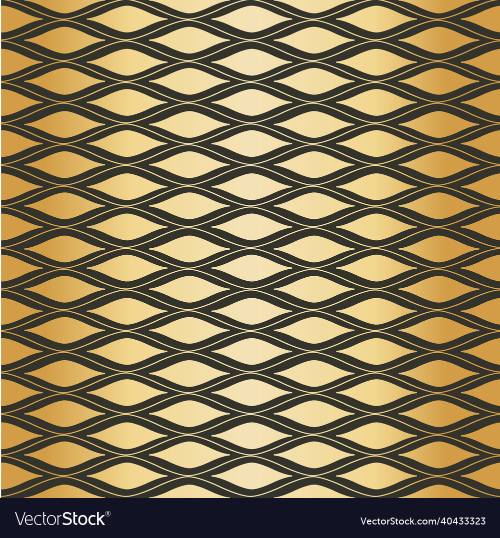 Gold foil ogee seamless pattern background