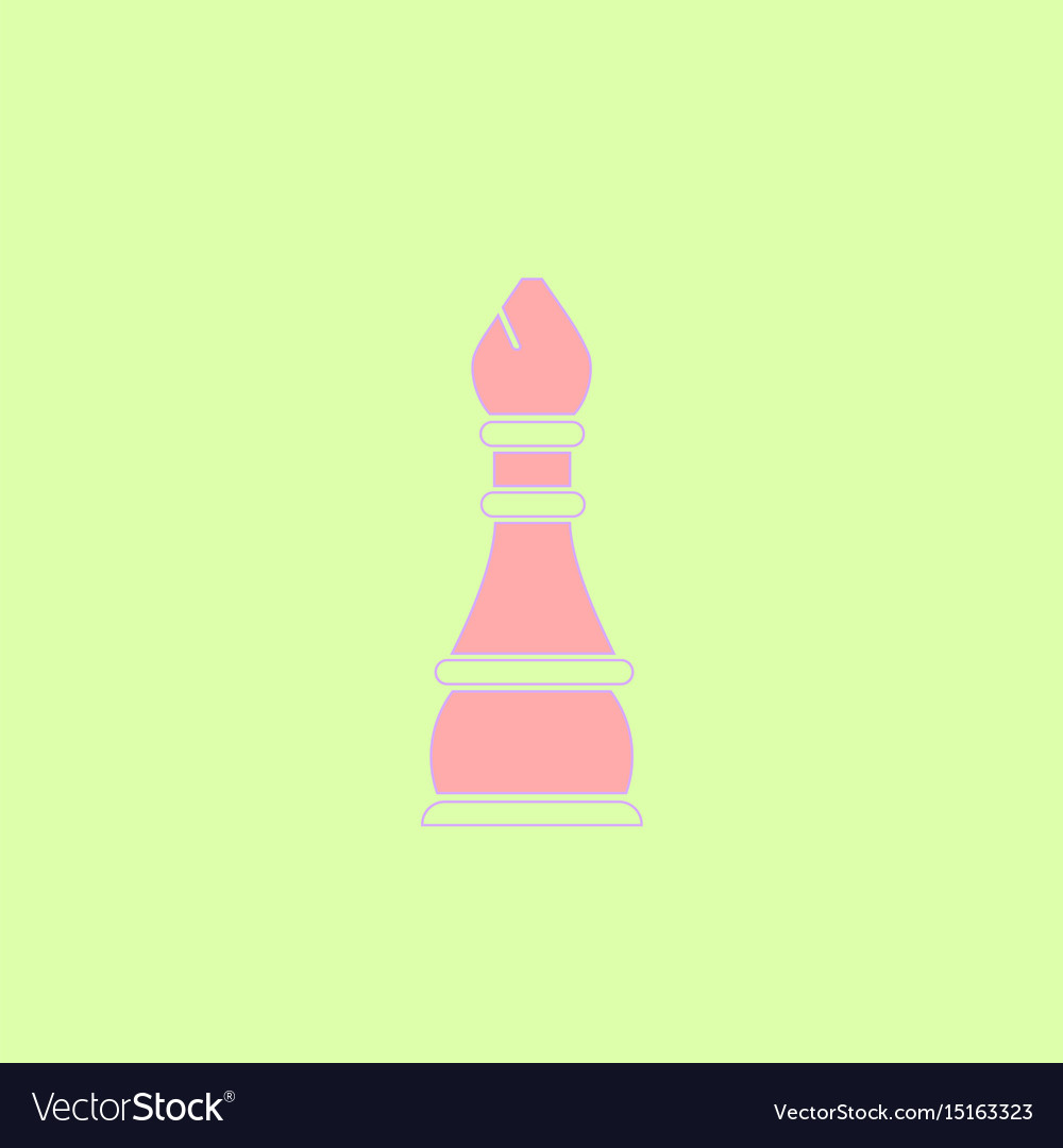 In flat style chess bishop