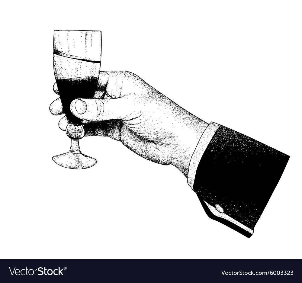 The hand holding glasses champagne Royalty Free Vector Image