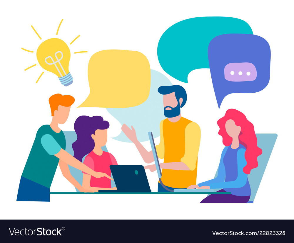 Discussion And Communication In Office Royalty Free Vector