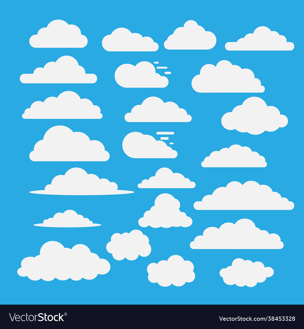 Flat clouds collection eps Royalty Free Vector Image