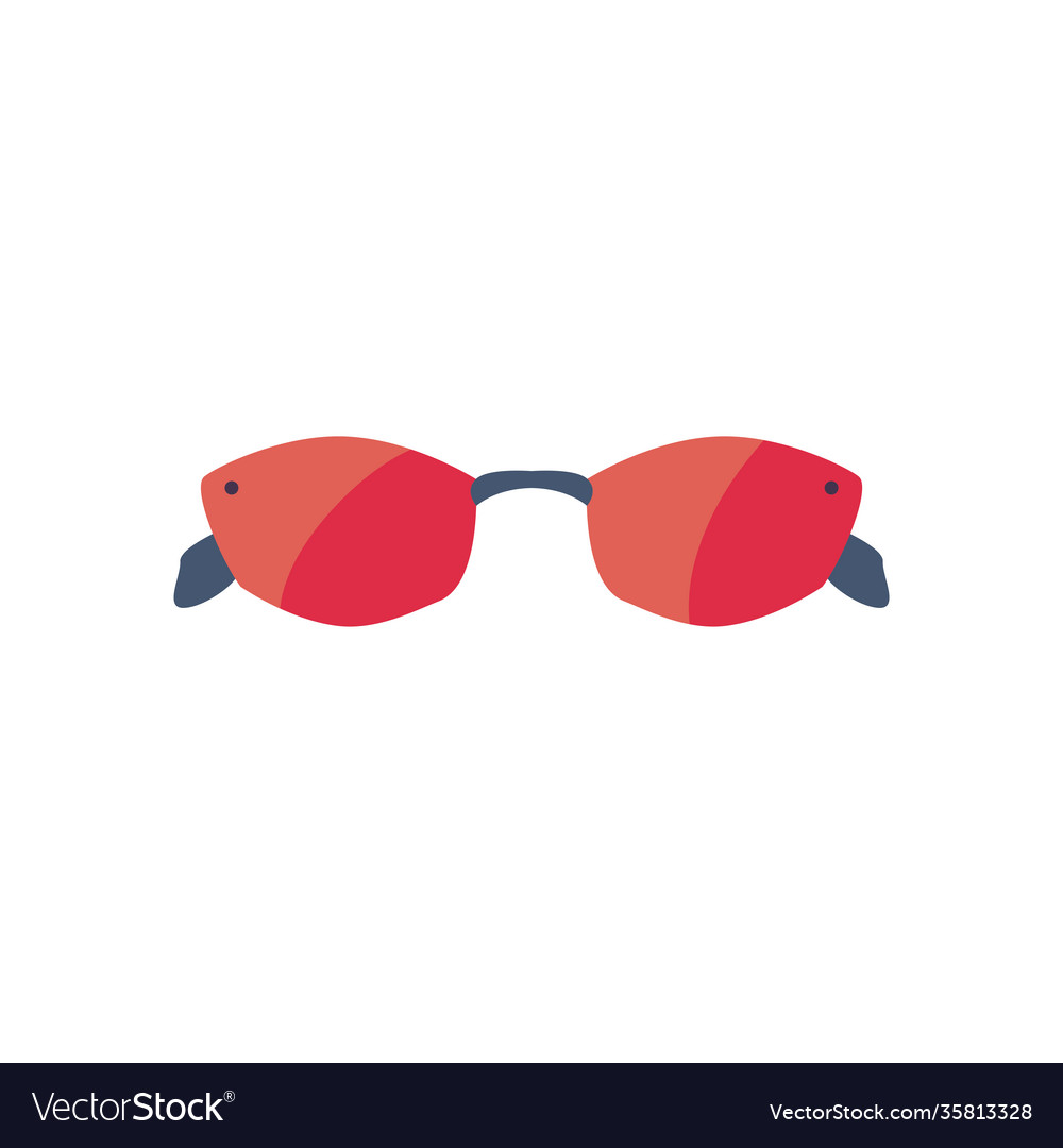 Glasses with red lens color flat style on white Vector Image