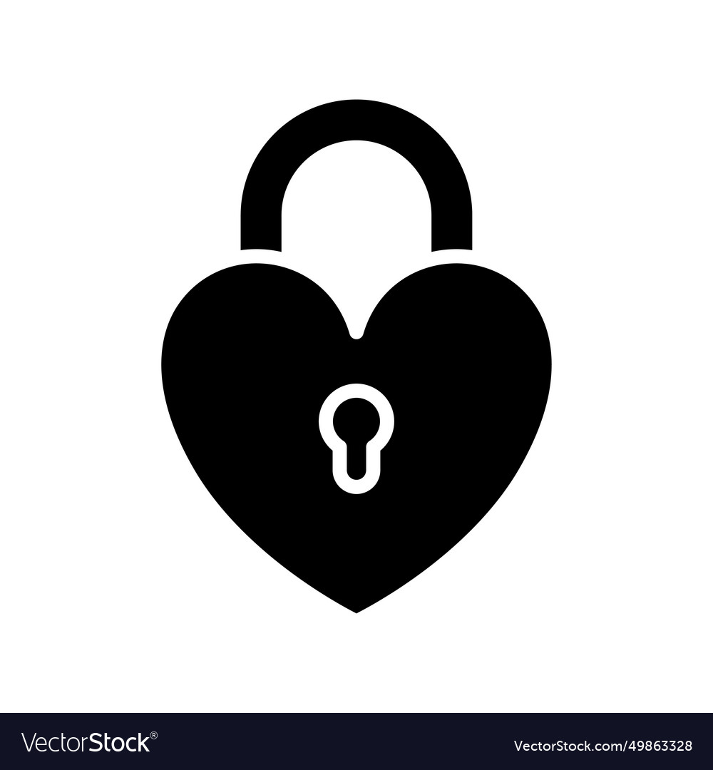 Heart lock icon locked shaped padlock Royalty Free Vector