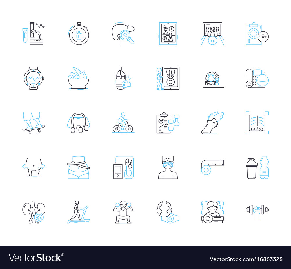 Mental health linear icons set anxiety Royalty Free Vector