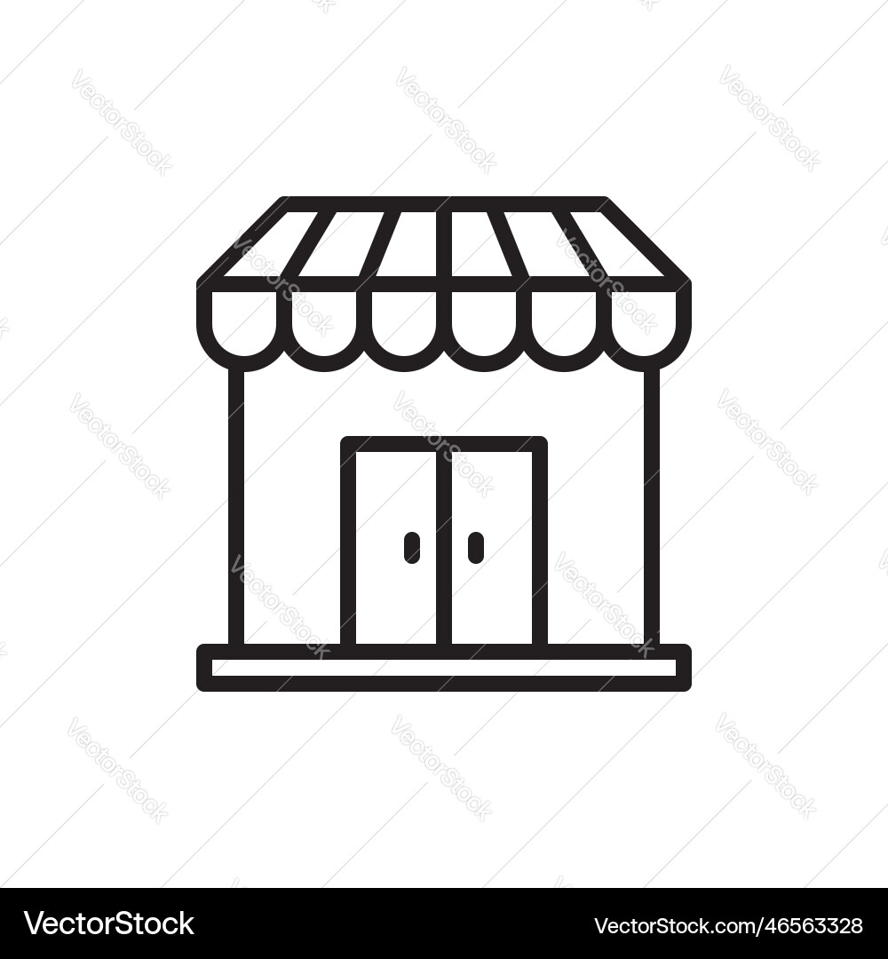 Store icon in flat style shop on white isolated Vector Image
