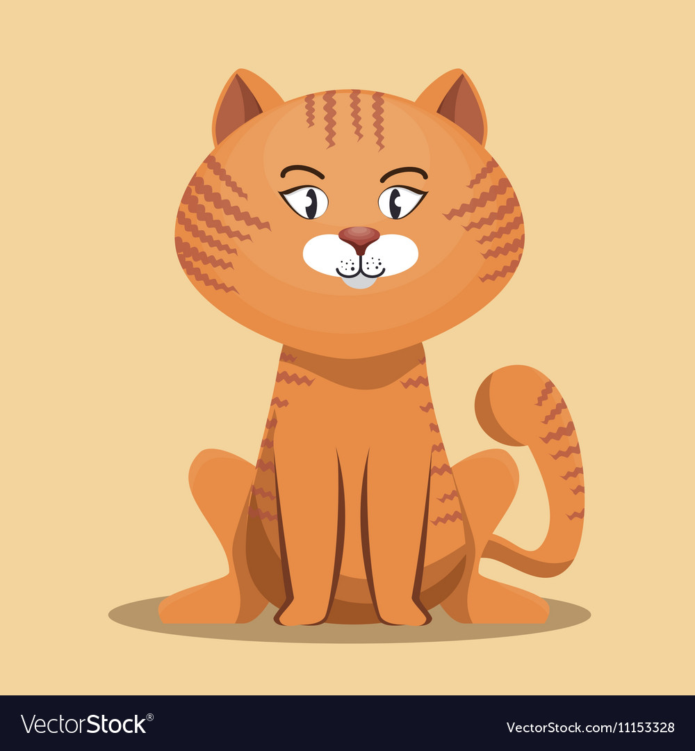 Striped cat cartoon design Royalty Free Vector Image