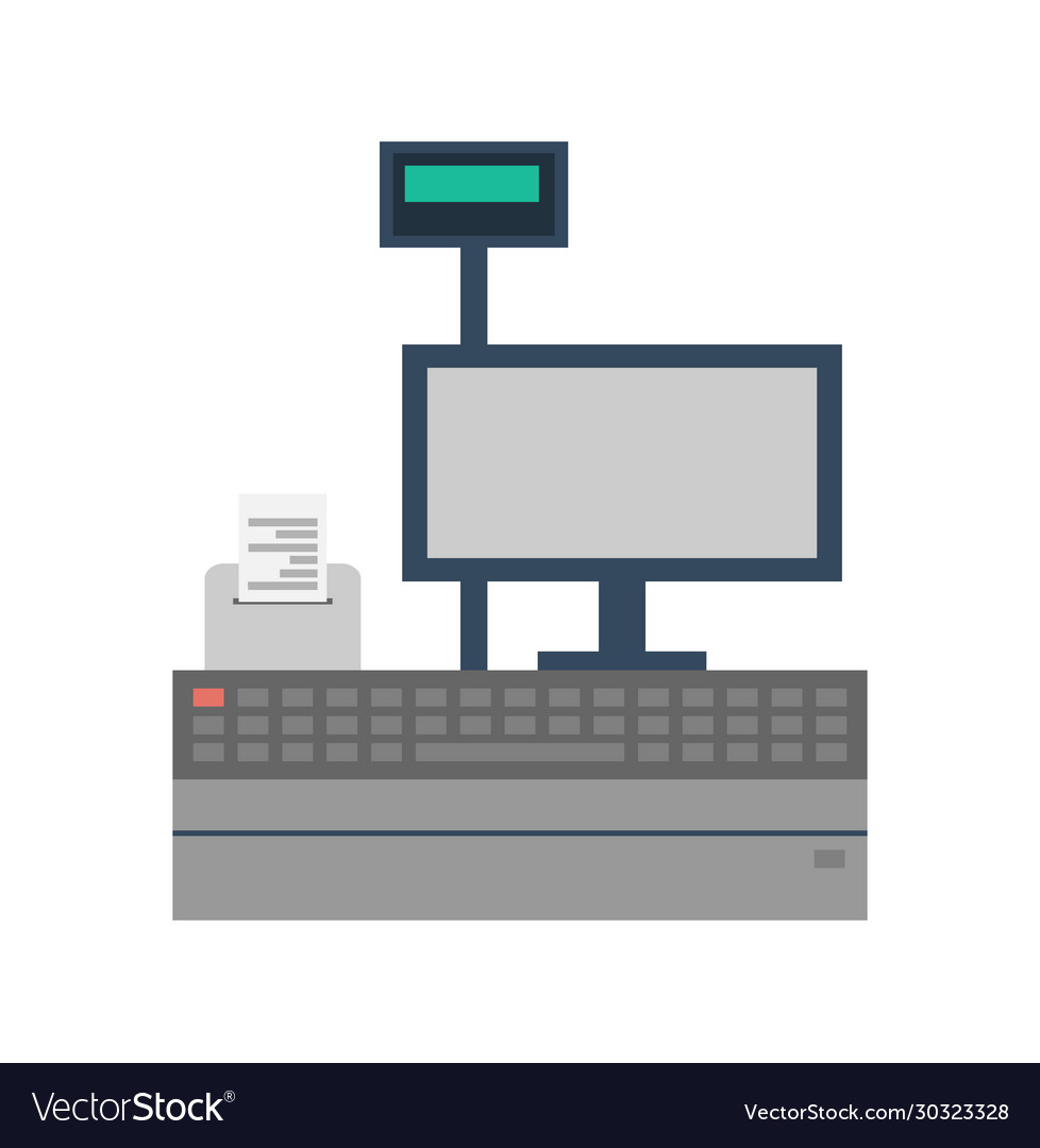 Supermarket store counter desk icon