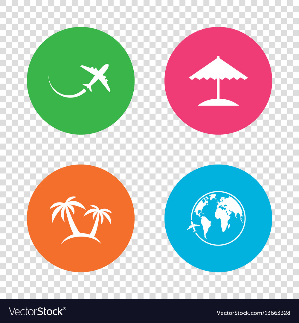 Travel trip icon airplane world globe symbols Vector Image