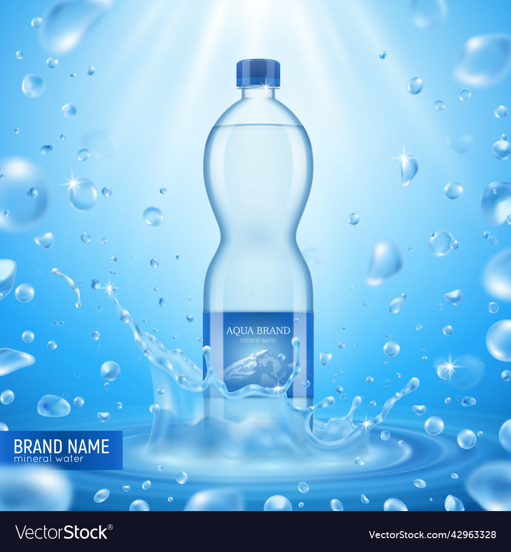 Water bottle advertising background Royalty Free Vector