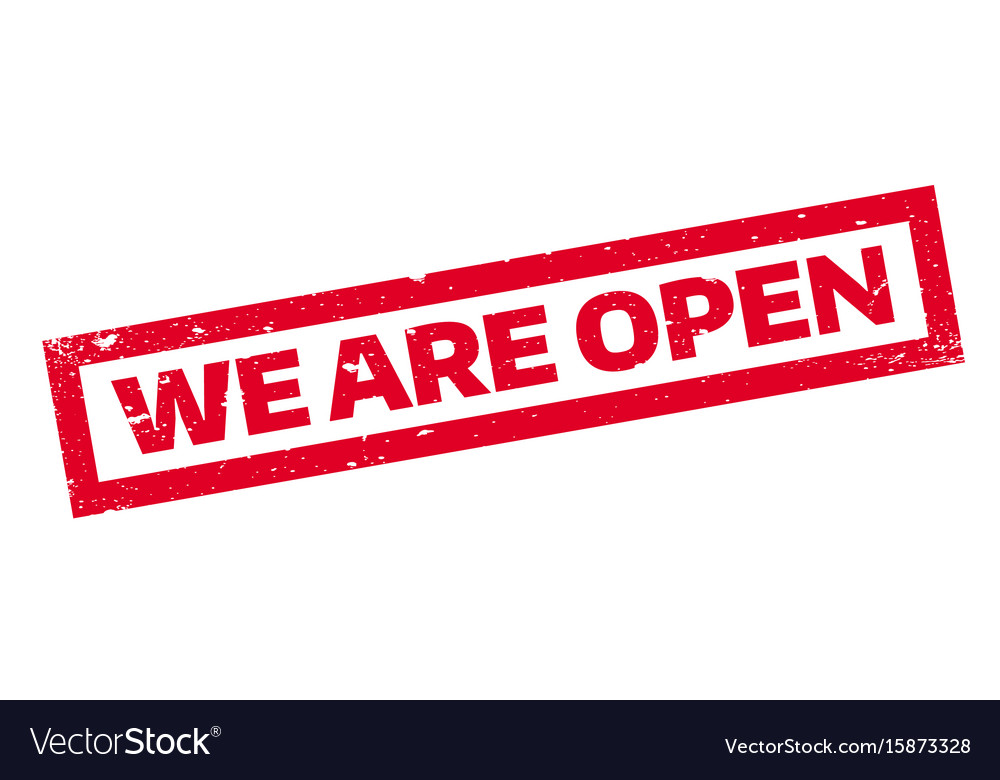 We are open rubber stamp Royalty Free Vector Image