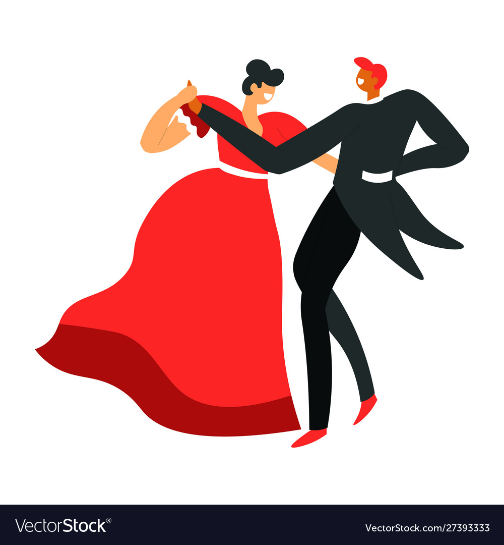Man and woman dancing ballroom dance dancers Vector Image