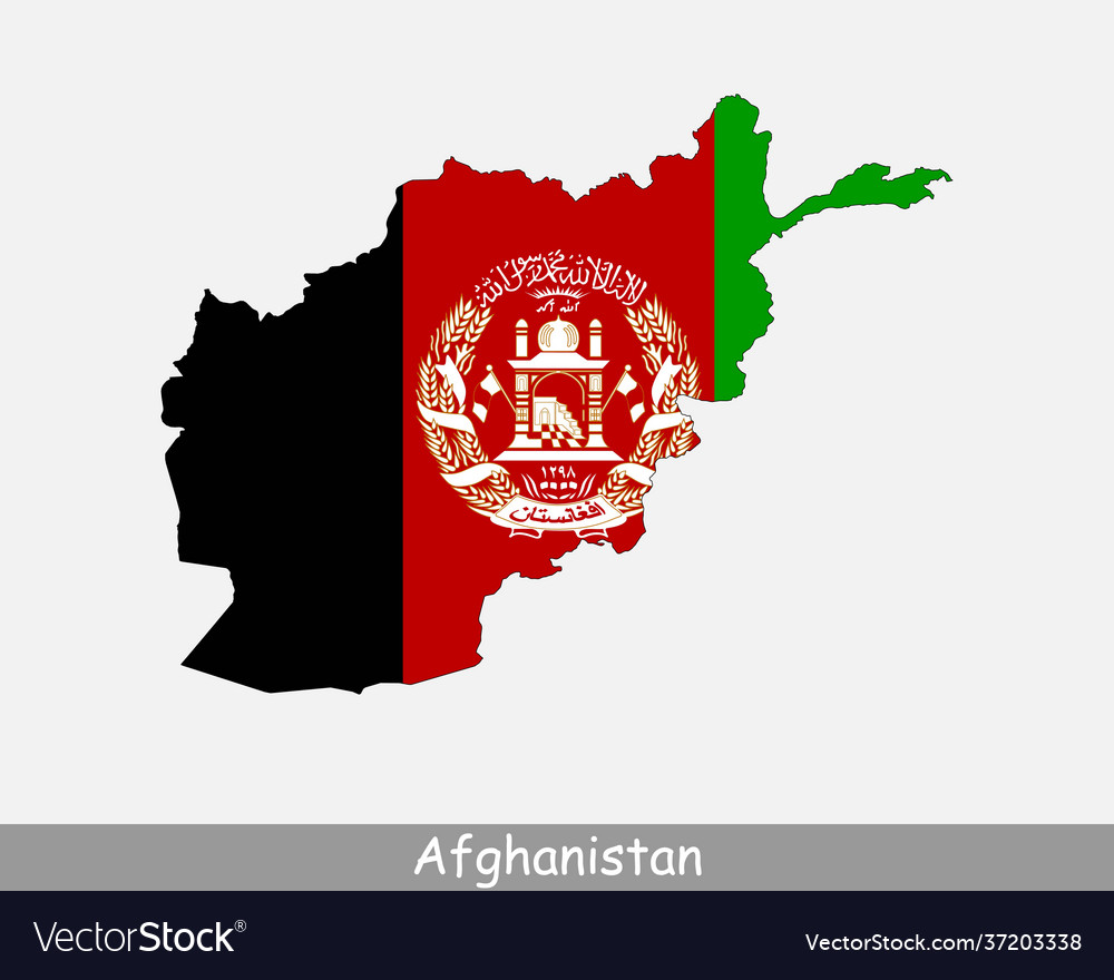 Afghanistan map flag Royalty Free Vector Image