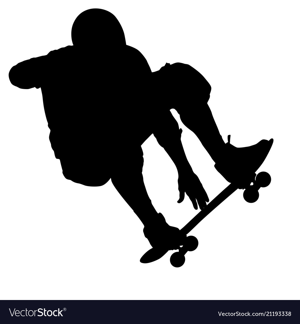 Black silhouette an athlete skateboarder Vector Image