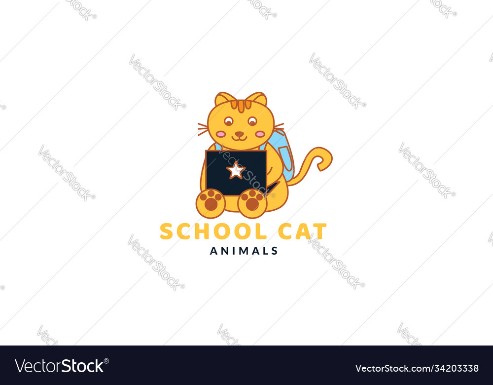 Cat or kitty pet on school cute