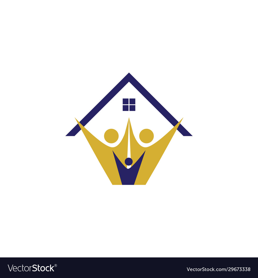 Modern home family logo concept