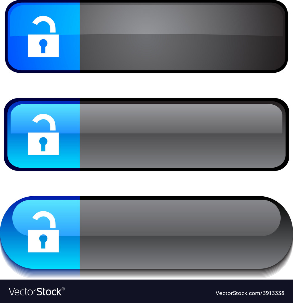 Padlock button set Royalty Free Vector Image VectorStock