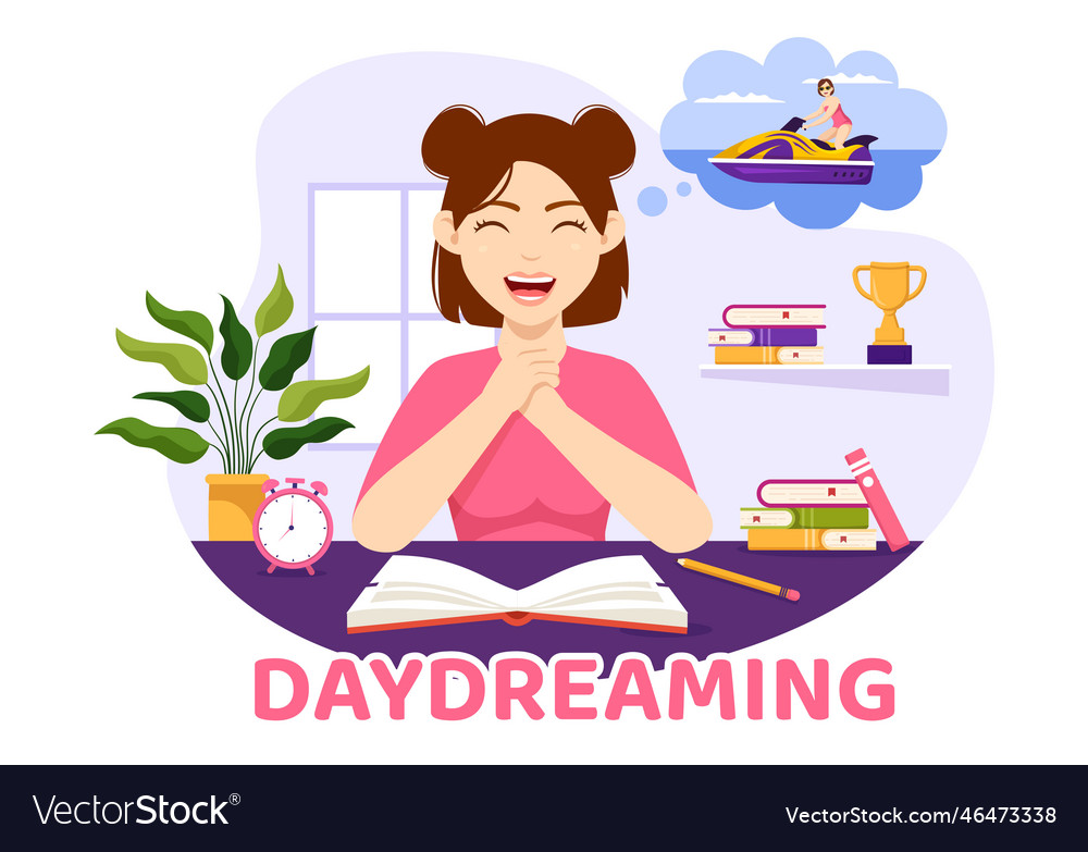 People daydreaming with imagining and fantasizing Vector Image