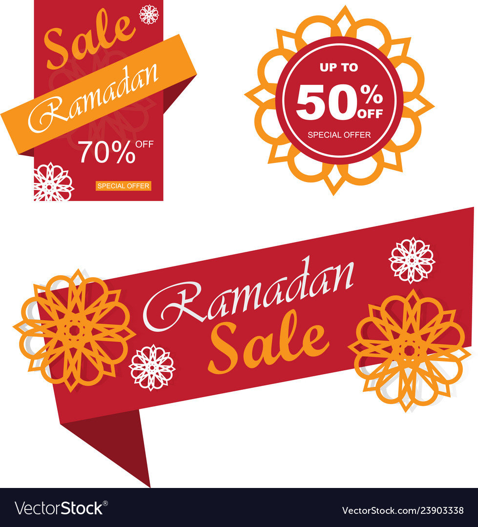 Ramadan Verkauf Banner Setdiscount und bestes Angebot