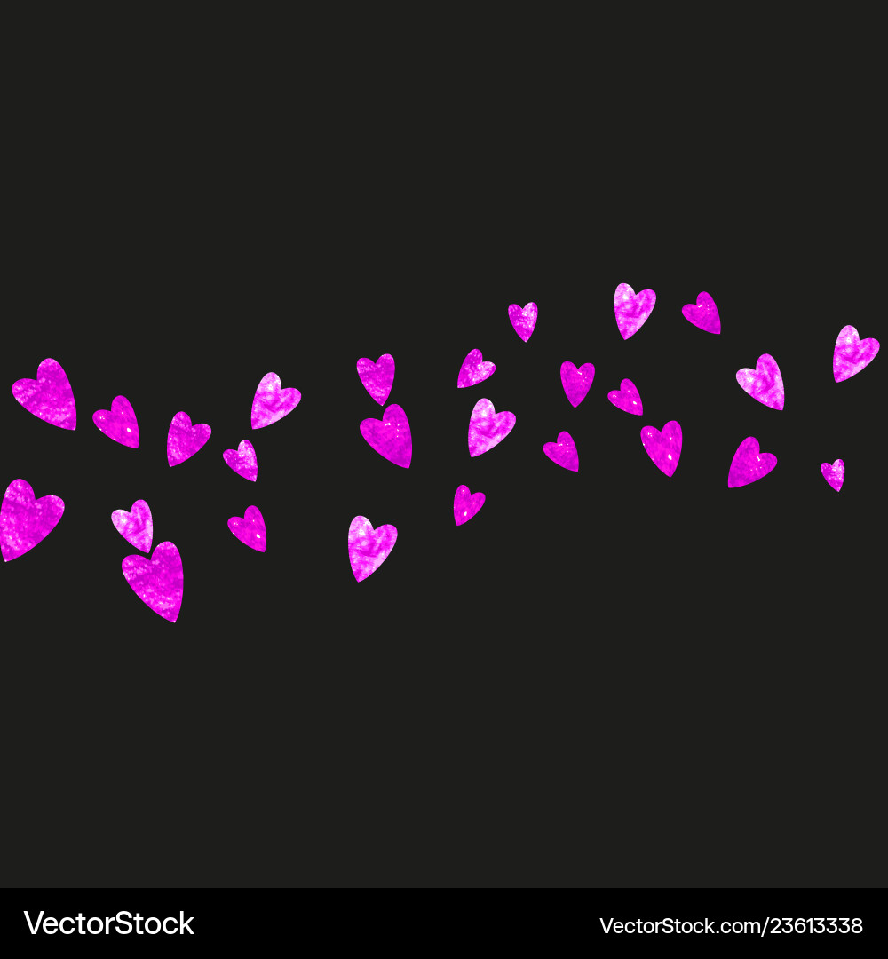 Valentines day card with glitter hearts Royalty Free Vector
