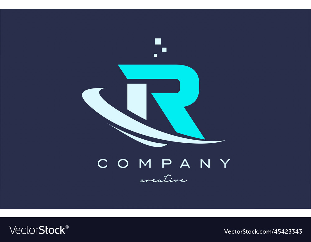 Blue white r alphabet letter logo icon Royalty Free Vector