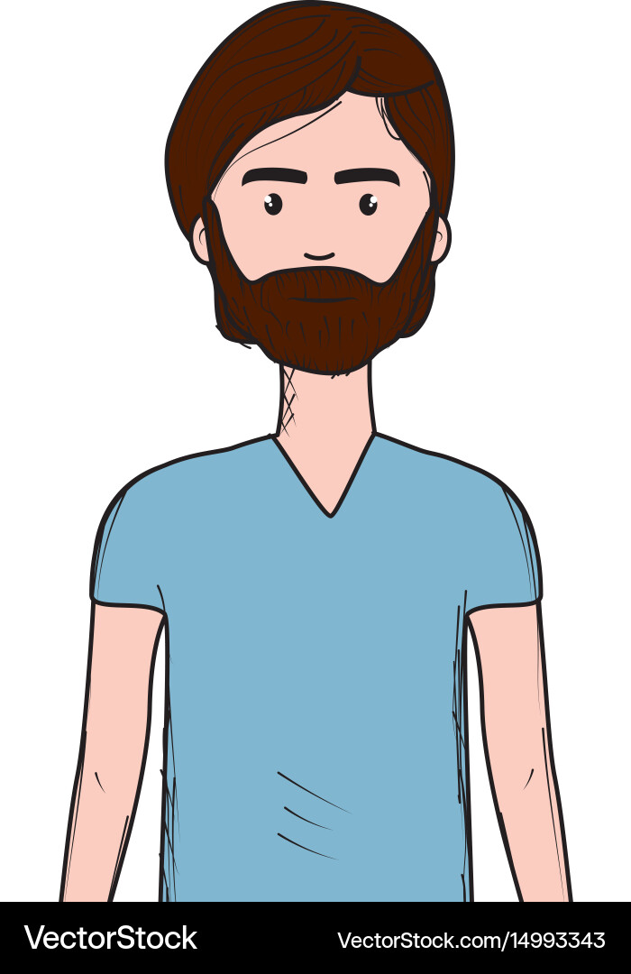 Cute man with hairstyle and beard Royalty Free Vector Image