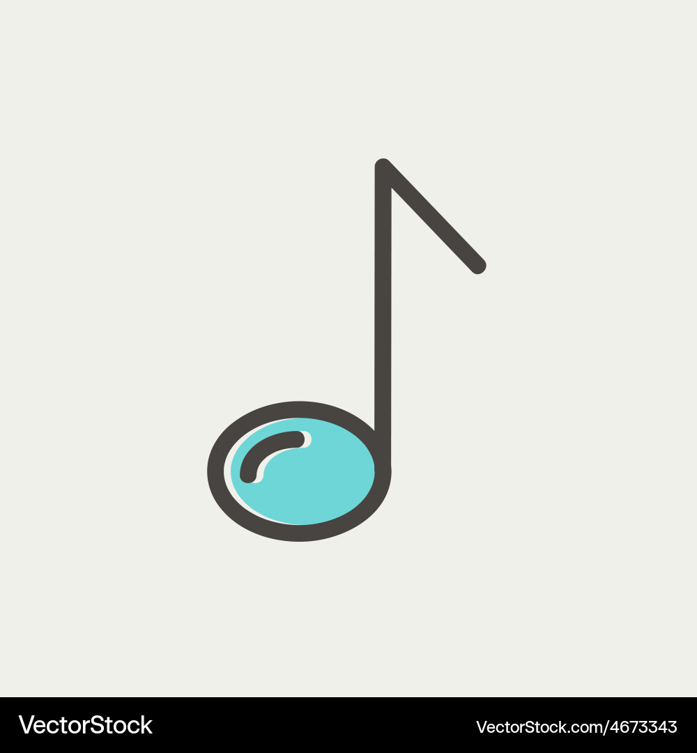 Eight note thin line icon Royalty Free Vector Image