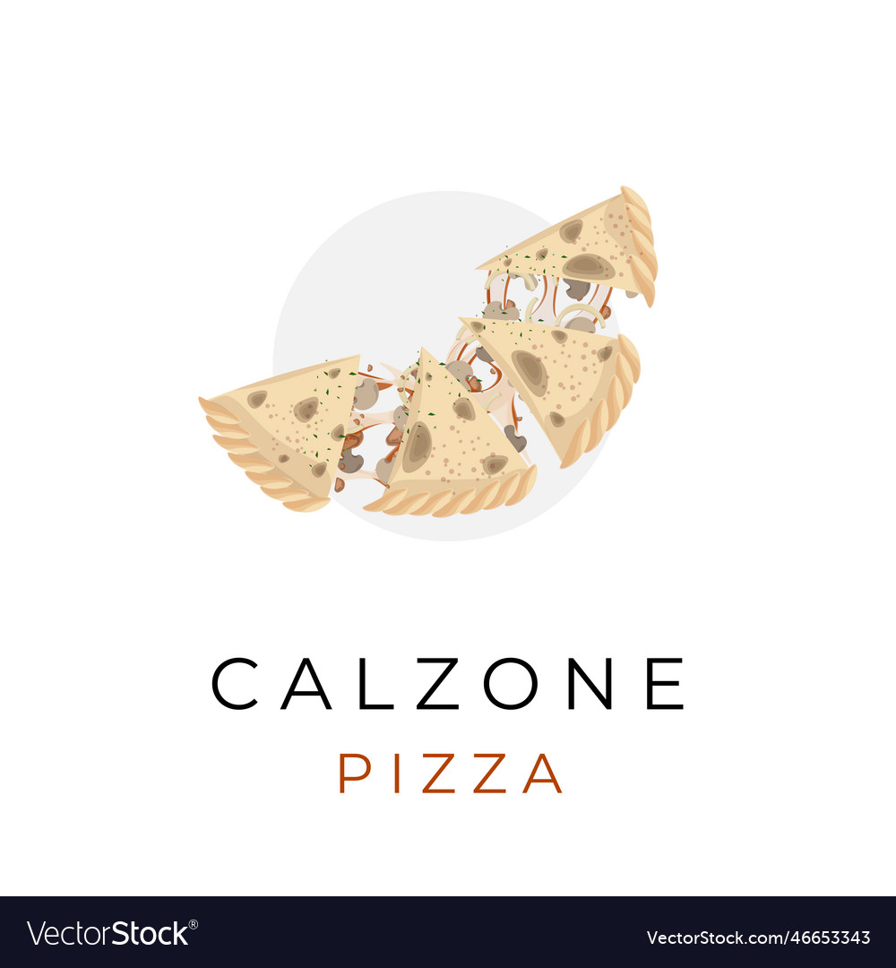Pizza calzone cut and ready to eat Royalty Free Vector Image