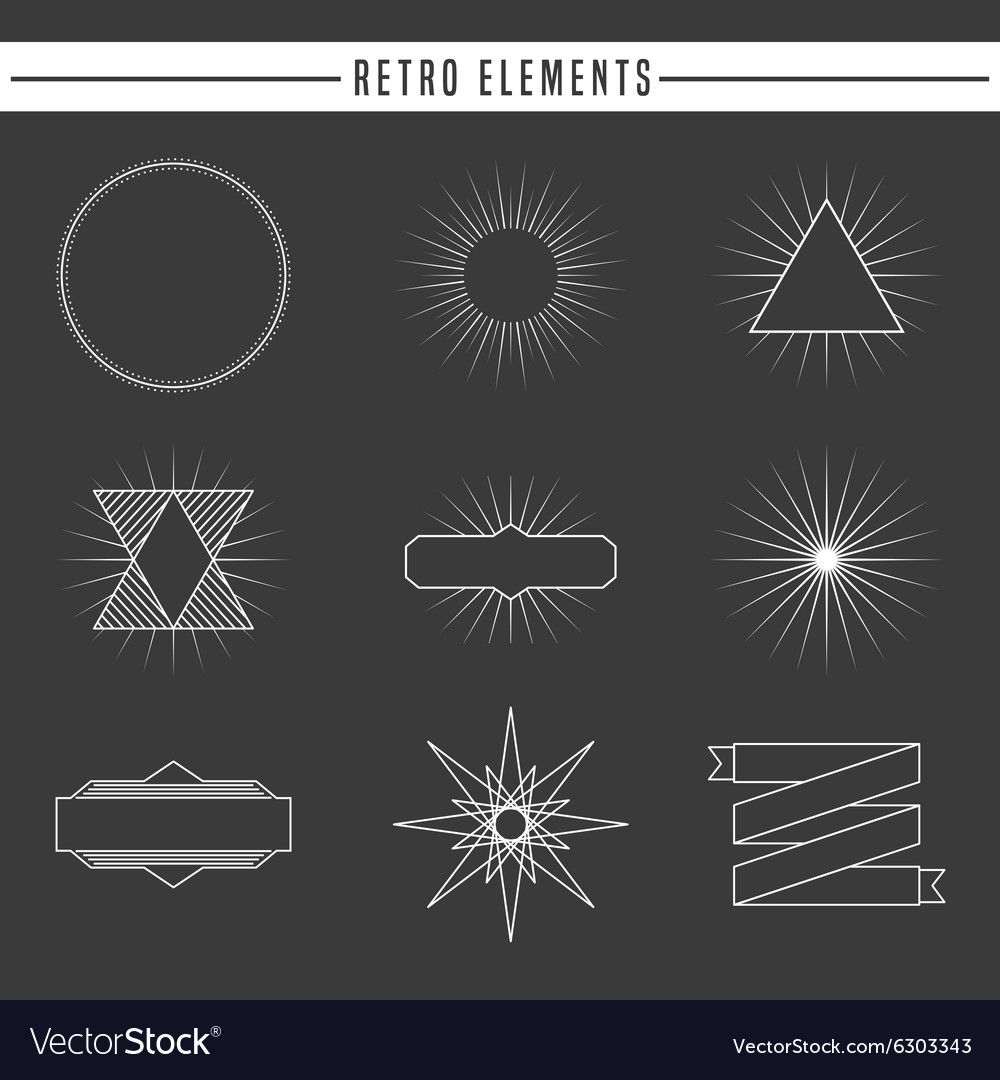 Retro elements design Royalty Free Vector Image